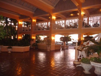 Lobby view of the Coco Reef Resort and Spa.