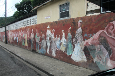 A mural that we passed by on a wall in Castries.