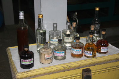 Ingredients that are used in the rum-making process.