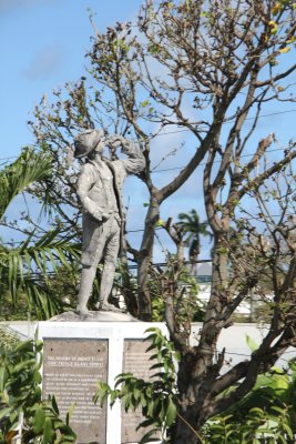 Statue of Antiguan hero, Prince Klaas, a slave who was executed for planning an uprising (in 1736) where whites were massacred.