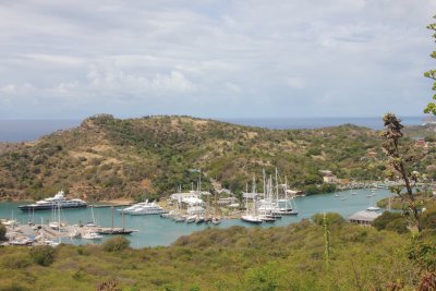 View from the top of Dow's Hill of yachts below.