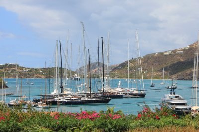 There were beautiful sailboats in the marina.