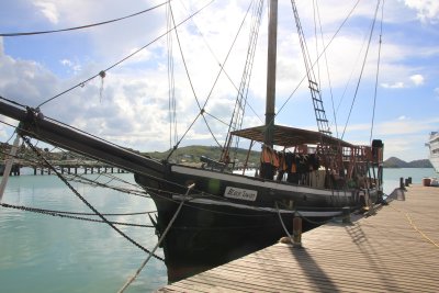 The Black Swan schooner was docked there.