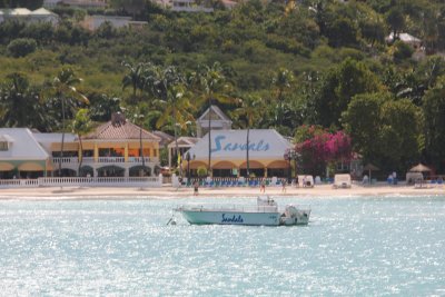 View of Sandals Grande Antigua resort. For $8,000 for one week, I hope that it is worth it!