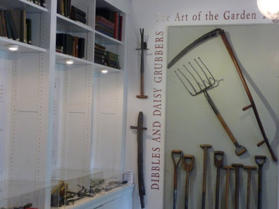 An exhibit at the Bartow-Pell Mansion gift shop on the Art of the Garden.