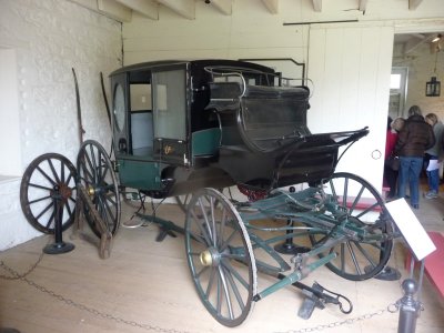 A 19th century horse-drawn carriage, similar to what the Bartow family used.