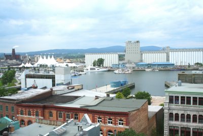View of the harbor and the St. Lawrence River from the ramparts.
