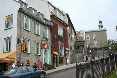 Interesting side street and crooked doorway off of rue St. Jean.