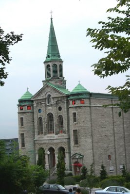 View of the abandoned Vincent-de-Paul Church.  The windows were broken.