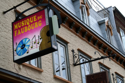 Musique du Faubourg sign on rue St. Jean.