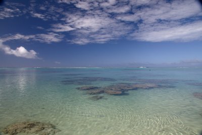 Clear water in front of Moana Sands