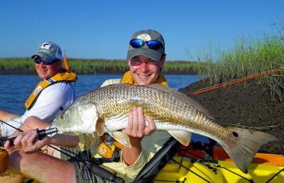 John & Scott G. from Texas with a 10 Lb. Redfish