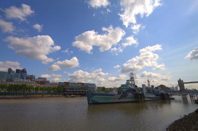 The  HMS Belfast  light cruiser, London