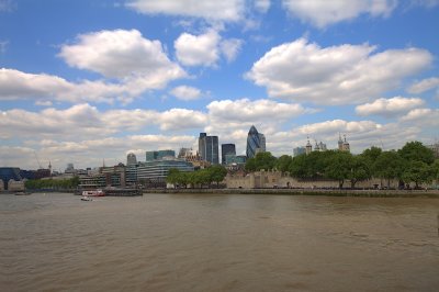 Skyline of the City viewed from the Thames, London