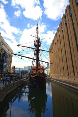 Replica of the Golden Hind, docked in St Mary Overie Dock, London