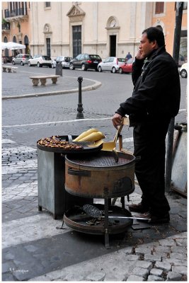 Piazza Navona vendeur de marrons''