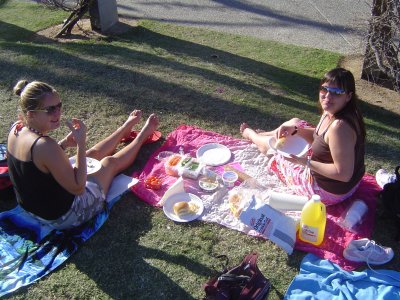 Our picnic at South Bank - me & liz.JPG