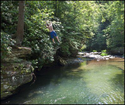 Curt enters the plunge pool