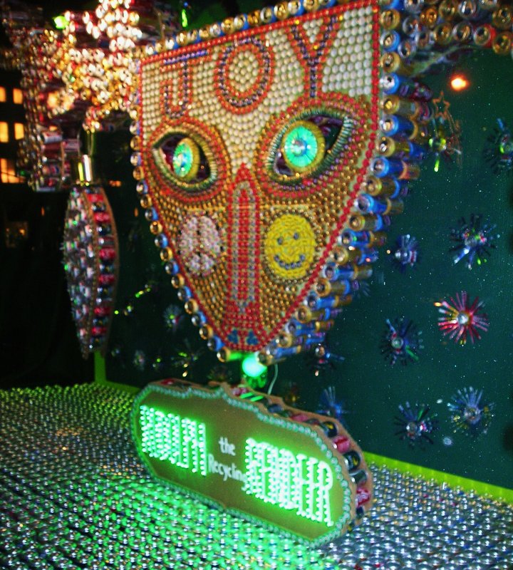 Barney's window of recycled art