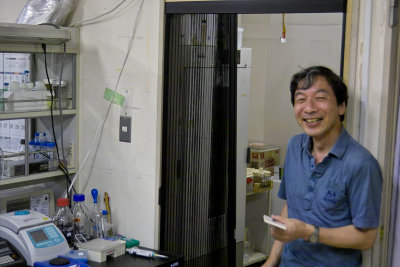 Kunio in his lab