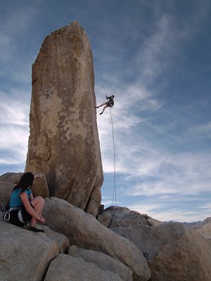 Rappelling from Headstone Rock (Joshua Tree)