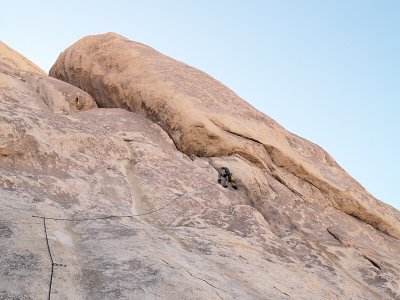 Richard climbs 'Right On' - 5.6 on Saddle Rock (Joshua Tree)