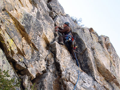 Richard climbs second pitch of 'Angel's Fright' - 5.6 Tahquitz
