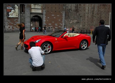 Filming a Ferrari California, Milan, Lombardy, Italy
