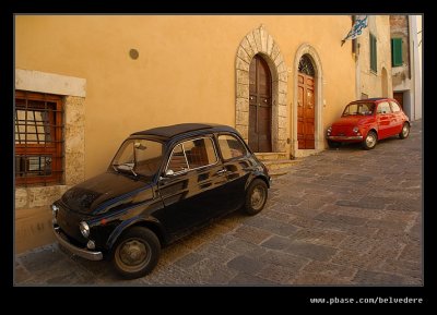 Classic Fiat 500s, Montepulciano, Tuscany, Italy