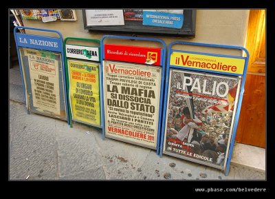 Palio Headlines, Siena, Tuscany, Italy