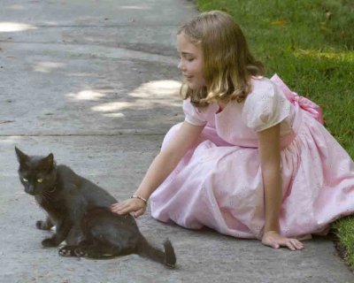 Girl with cat