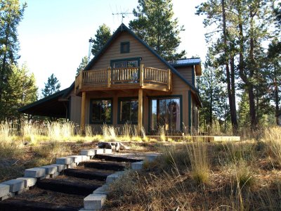 rear view and path to river