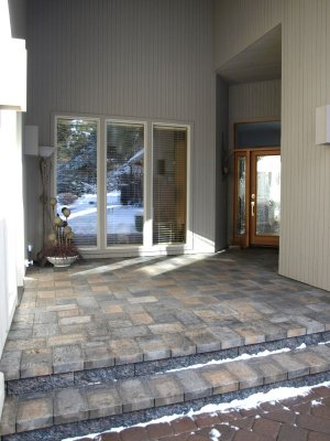 New paver front porch entryway