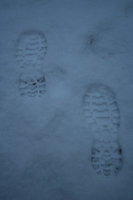 Boot Prints in the Snow!