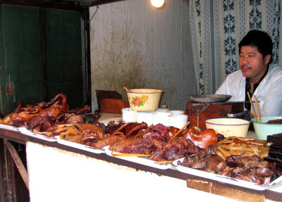 Smoked delicacies for sale in Old Chongqing