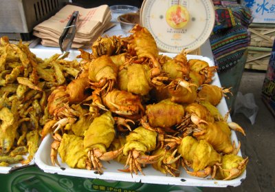 Instead of Piggies in a blanket (hotdogs wrapped in pastries), here you get Crabs in a blanket