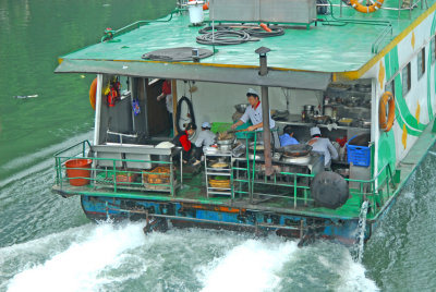 Guilin - Li River cruise kitchen