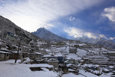 Namche after a snowfall