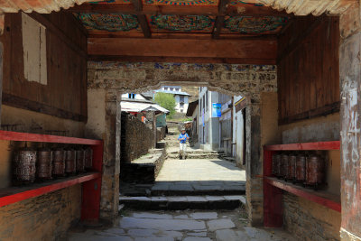 Prayer wheels in Jumbesi