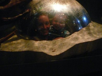 Mason and Lyndsay in a fish tank