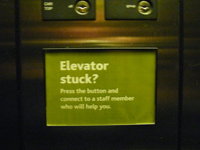 Comforting sign in Elevator!!