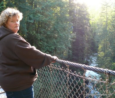 Me, in the middle of Lynn Suspension Bridge
