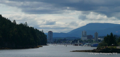 Looking towards downtown Nanaimo shows Newcastle Island on the left and you are looking down Newcastle Channel