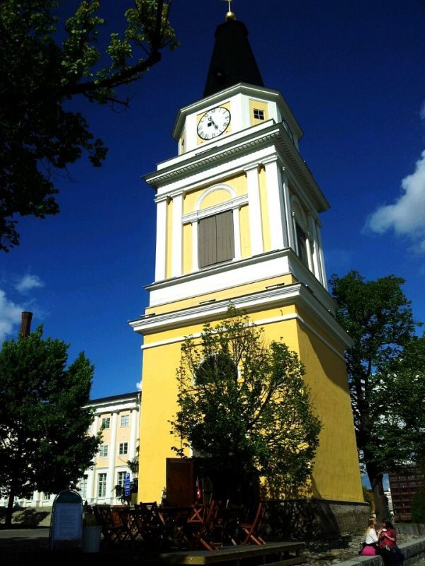 Tampere. Keskustori. The clock tower.