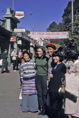 Tenzin Norkay, wife, and tourists in Darjeeling