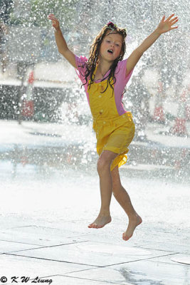 Children Playing in Water Fountain @ Tung Chung