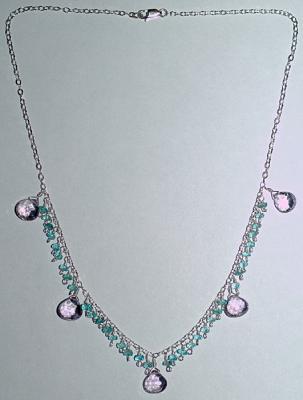 Apatite and Amethyst Sterling Silver Necklace