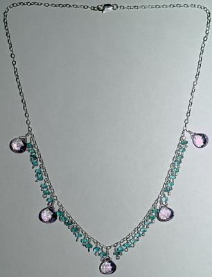Apatite and Amethyst Sterling Silver Necklace