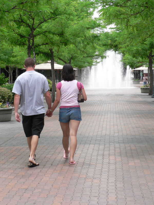 A romantic plaza stroll