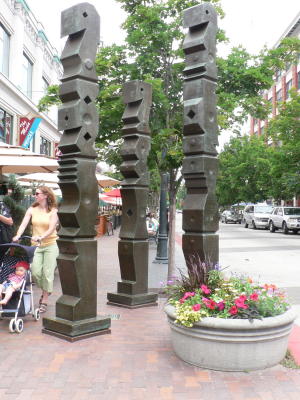 Flower planters and sculpture decorate the cityscape_2